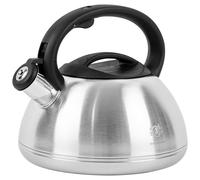KARL HAUSMANN Hervidor de Agua para Inducción - 3L - Plateado Tetera de Acero Inoxidable con Silbato y Asa que No se Calienta - Para Induccion, Gas y Vitroceramica - Chaleira