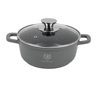 KARL HAUSMANN Olla Antiadherente 20 cm 2.3 L, Inducción, GRANT | Cacerola de aluminio antiadherente PFLUON COOKMARK MARBLE, con tapa, para cocinas de inducción y horno hasta 220°C