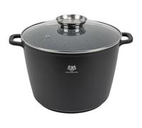 KARL HAUSMANN Olla Antiadherente 28 cm 10 L, Inducción, Negro | Cacerola de aluminio antiadherente GREBLON, con tapa, para cocinas de inducción y horno hasta 220°C