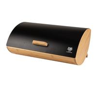 KARL HAUSMANN Panera Madera Negro con Tapa de Metal - Paneras para Guardar el Pan - Grande Caja para Pan Moderna para Encimera de Cocina - Caixa Pao - Bread Box