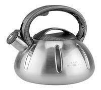 KARL HAUSMANN Tetera inducción 3 L acero inoxidable plateado con silbato | Tetera para gas y vitrocerámica - tapa extraíble, asa aislante, base Ø 16 cm, para hervir agua