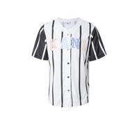 Karl Kani Camisa 'Serif' azul claro / naranja pastel / negro / blanco S azul claro / naranja pastel / negro / blanco