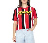 KARL KANI WM Deportivo de Rayas Cuello Redondo Camiseta - Rojo/Múltiples -