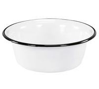 Karl Krüger - Cuenco esmaltado, color blanco con borde negro, 16 cm