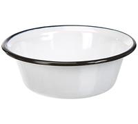 Karl Krüger - Cuenco esmaltado, color blanco con borde negro, 20 cm