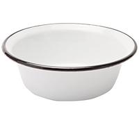 Karl Krüger - Cuenco esmaltado, color blanco con borde negro, 24 cm