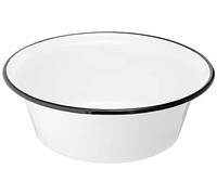 Karl Krüger - Cuenco esmaltado, color blanco con borde negro, 32 cm