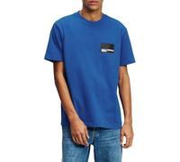 KARL LAGERFELD JEANS Reg SS Box Logo tee Camiseta, Azul, L Hombres
