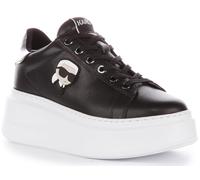 KARL LAGERFELD Anakapri Nft Lo Karl - Zapatillas deportivas de corte bajo con plataforma de encaje para mujer, color negro y plateado, talla 36, negro plateado, 38 EU
