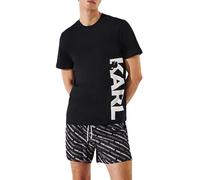 Karl Lagerfeld B.V Camiseta para Hombre Lagerfeld con Logotipo de Karl Vertical, Negro, L