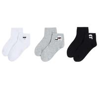 Karl Lagerfeld B.V Ikon Short Socks (3 Pack) Calcetín Multipack, Negro, Blanco y Gris, 35-38 (Pack de 3) Hombres