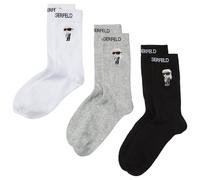 Karl Lagerfeld B.V Ikon Socks (3 Pack) Calcetín Multipack, Negro/Blanco/Gris, 39 Hombres