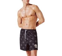 Karl Lagerfeld B.V Med Boardshorts AOP-Pantalones Cortos de Deporte medianos con diseño de Ikon Karls Head All Over Print Black, M Hombres