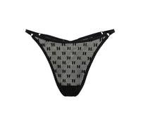 KARL LAGERFELD B.V Monogram Mesh Thong Ropa Interior, Black, L De Las Mujeres