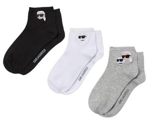 Karl Lagerfeld B.V Paquete múltiple de calcetines para mujer, negro/blanco/gris, 3-5