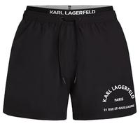 KARL LAGERFELD B.V Rue St Guillame Elastic Short Boardshorts Pantalones Cortos de Tabla, Negro, L Hombres
