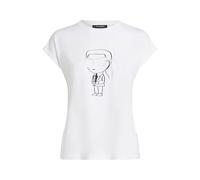 Karl Lagerfeld Big Ikon Print Flowy T-shirt White Talla: S | Camisetas de Seda Outlet | Mujer | Blanco