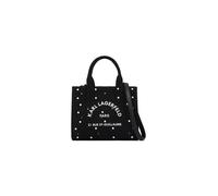 KARL LAGERFELD Cabas Carré Perles Mini Coton Noir, Noir, Taille unique