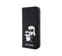 Karl Lagerfeld Booktype Saffiano Karl & Choupette, Negro - iPhone 14