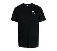 KARL LAGERFELD Camiseta Básica Ikon con Avatar Engomado Color Negro (FR/ES, Letras, L, Regular, Regular, Negro)