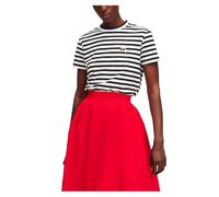 KARL LAGERFELD Camiseta de Rayas Ikon de Corte Cuadrado (FR/ES, Letras, M, Regular, Regular, Negro)