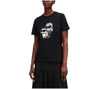 KARL LAGERFELD Camiseta Ikon Sketch Duo Color Negro (FR/ES, Letras, M, Regular, Regular, Negro)
