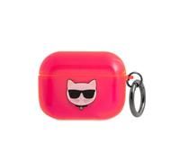 Karl Lagerfeld Carcasa para Earbuds Pro Choupette Translúcidos, Fucsia