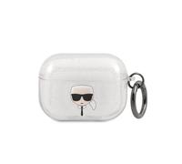 Karl Lagerfeld Carcasa para Earbuds Pro Glitter Chic, Plata