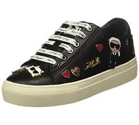 KARL LAGERFELD Cate Pins Lace Up Platform Sneaker, Zapatillas Mujer, Negro, 36 EU