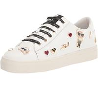 KARL LAGERFELD Cate Shoes-Zapatillas Deportivas para Mujer con Pins icónicos, Blanco Brillante, 38 EU