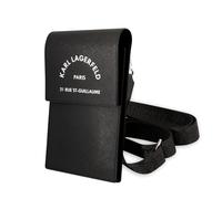 KARL LAGERFELD CG Mobile KLWBSARSGK - Funda para smartphone, diseño con texto en relieve, color negro, Negro
