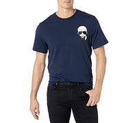 KARL LAGERFELD Classic Karl Character Short Sleeve Crew Neck T-Shirt Camiseta, Azul Marino, XL Hombres