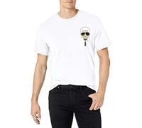 KARL LAGERFELD Classic Karl Character Short Sleeve Crew Neck T-Shirt Camiseta, Jardín Blanco/Opulento, XL Hombres