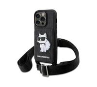 Karl Lagerfeld Crossbody Saffiano Monogram Choupette Hardcase KLHCP14LCSAKHPCK, Negro - iPhone 14 Pro