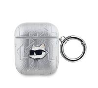 Karl Lagerfeld Estuche para Pods 1/2 Choupette en relieve, Plateado