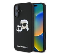 Karl Lagerfeld Funda compatible con iPhone 16 Back-Cover hul - Funda compatible con Magsafe SIL Double - Negro