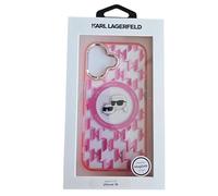 Karl Lagerfeld Funda Compatible con iPhone 16 Back-Cover hul - Funda Compatible con Magsafe Silicone KC - Rosa