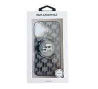 Karl Lagerfeld Funda Compatible con iPhone 16 Back-Cover hul -Hülle Compatible con Magsafe IML Metal - Negro