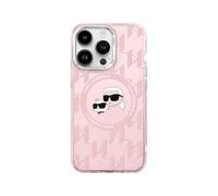 Funda Karl Lagerfeld IML Monogram Karl & Choupette Head MagSafe Rosa - iPhone 16 Pro Max