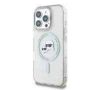 Funda Karl Lagerfeld IML K&CH Heads Marco de metal para iPhone 16 Pro Max - Blanco
