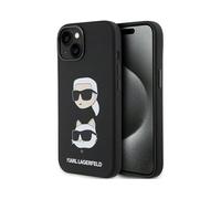 Karl Lagerfeld Funda de silicona Karl & Choupette Heads Negra - iPhone 15