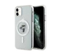 Karl Lagerfeld Funda Karl & Choupette Glitter MagSafe Transparente - iPhone 11