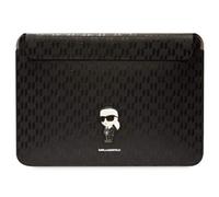 KARL LAGERFELD Funda Negro Saffiano Monogram Iconic 14" para Ordenadores Portátiles, Uso Diario, Viaje, Trabajo
