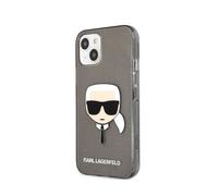 Karl Lagerfeld Funda para Apple iPhone 13 Mini Translucent Glitter Karl, Negro