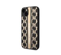 Karl Lagerfeld Funda para Apple iPhone 14 PU Monogram Stripe, Negro