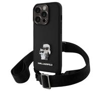 Karl Lagerfeld, Funda para iPhone 15 Pro con correa ajustable Ultra Elegante