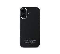 Karl Lagerfeld Funda para iPhone 16 Hotel RSG Textured Grainy Elegant, Negro