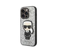 Karl Lagerfeld, Funda rígida para Apple iPhone 14 Pro Glitter Flakes Ikonik