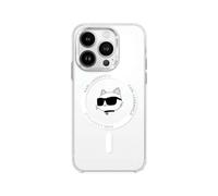 Karl Lagerfeld IML Impreso Logo Búpito Cabeza MagSafe Compatible Carcasa para iPhone 16 Series (Blanco, iPhone 16 Plus)