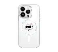 Karl Lagerfeld IML Metal Choupette Head Case con MagSafe - iPhone 16 Pro Max, Blanco